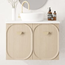 Port 750mm Wall Hung Single Vanity with Solid Surface Countertop